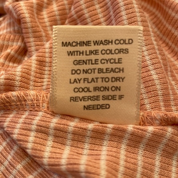 NWT (M) pink stripe thong bodysuit cotton mix softest tee shirt cap sleeeve - Picture 7 of 9